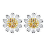 Silver Sunflower Earrings