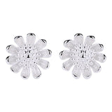 Silver Sunflower Earrings in Silver