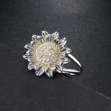 Silver Sunflower Rings