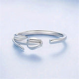 Silver Tulip Ring Close Up View