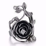 Stainless Steel Rose Ring Top View