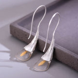 Sterling Silver Calla Lily Earrings Side View
