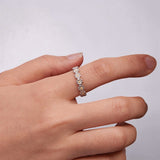 Sterling Silver Daisy Ring on Finger