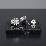 Sterling Silver Daisy Stud Earrings Back View