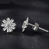 Sterling Silver Daisy Stud Earrings Side View