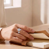 Sterling Silver Flower Ring on Finger