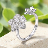 Sterling Silver Flower Rings
