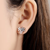 Sterling Silver Flower Stud Earrings Lifestyle