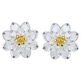 Sterling Silver Lotus Earrings
