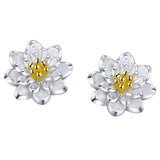 Sterling Silver Lotus Earrings Details