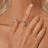 Sterling Silver Lotus Flower Ring on Finger
