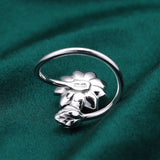 Sterling Silver Lotus Ring Back View