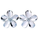 Sterling Silver Plumeria Earrings