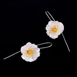 Sterling Silver Poppy Earrings Side View