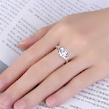 Sterling Silver Rose Flower Ring on Finger