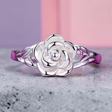 Sterling Silver Rose Flower Rings