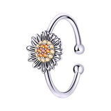 Sterling Silver Sunflower Ring