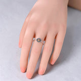 Sterling Silver Sunflower Ring on Finger
