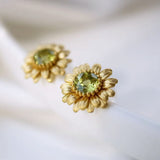 Sun Flower Earrings Close Up View