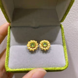 Sun Flower Earrings in Jewelry Box