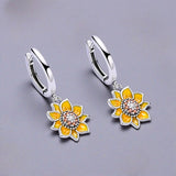 Sunflower Earrings Close Up view
