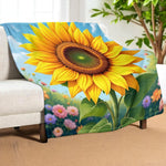 Sunflower Fleece Blanket Home Decor