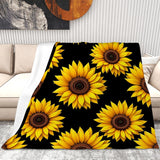 Sunflower Fleece Blanket Living Room