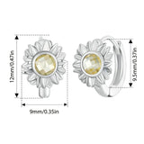Sunflower Hoop Earrings Size