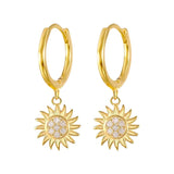 Sunflower_Huggie_Earrings Close Up View