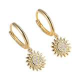 Sunflower_Huggie_Earrings Side View