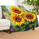 Sunflower Plush Blanket Home Decor