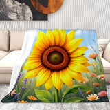 Sunflower Plush Blanket Living Room