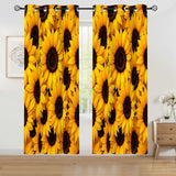 Sunflower Print Curtains Home Decor