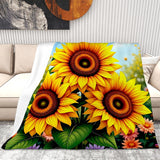 Sunflower Throw Blanket Living Room