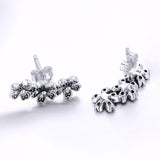 Three Flower Earrings Back View