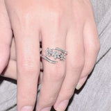 Three Flower Ring on Finger