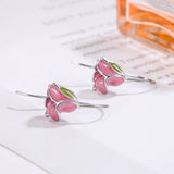 Tulip Drop Earrings Close Up View