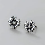 Vintage Daisy Earrings Close Up View