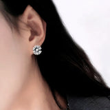 Vintage Daisy Earrings on Ear