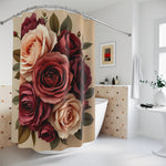 Vintage Flower Print Shower Curtain