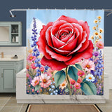 Watercolor Flower Shower Curtain Home Decor