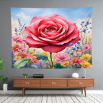 Watercolor Flower Tapestry Home Decor