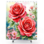 Watercolor Rose Shower Curtain