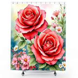 Watercolor Rose Shower Curtain