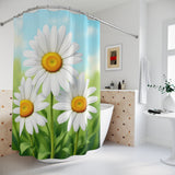 White Daisy Shower Curtain