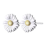 White Daisy Earrings Side View