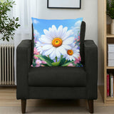 White Daisy Pillow Home Decor