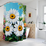 White Flower Shower Curtain