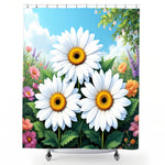 White Flower Shower Curtain