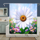 White Flower Shower Curtain Home Decor